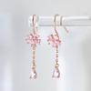 Серьги Cherry Blossom для розового цвета, гипоаллергенные, 925 пробы, японский подарок FH.bird, женщины, золото, качающиеся, металлы, серебро, серьги, цветок, стиль,