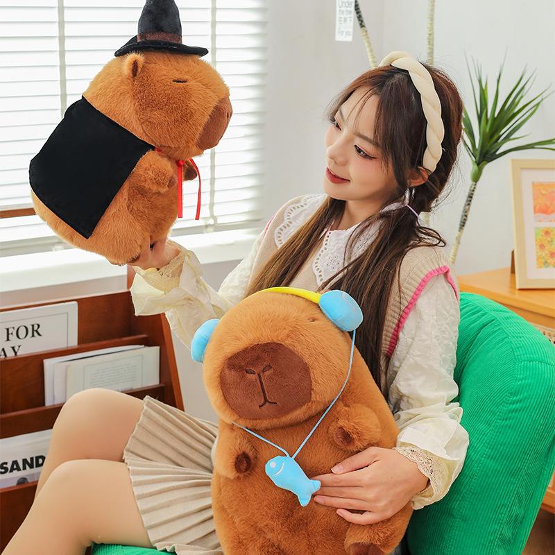 Magic Headphones Capybara Doll Large Kapibara Plush Doll Sleeping Pillow