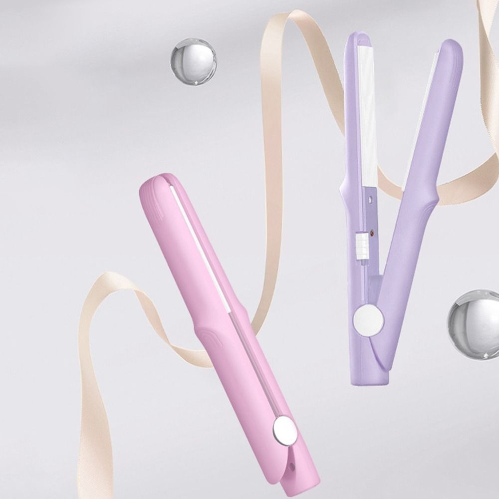 2-in-1 Curling Wand & Flat Iron USB Hair Curler Mini Electric Splint  Hair Styling