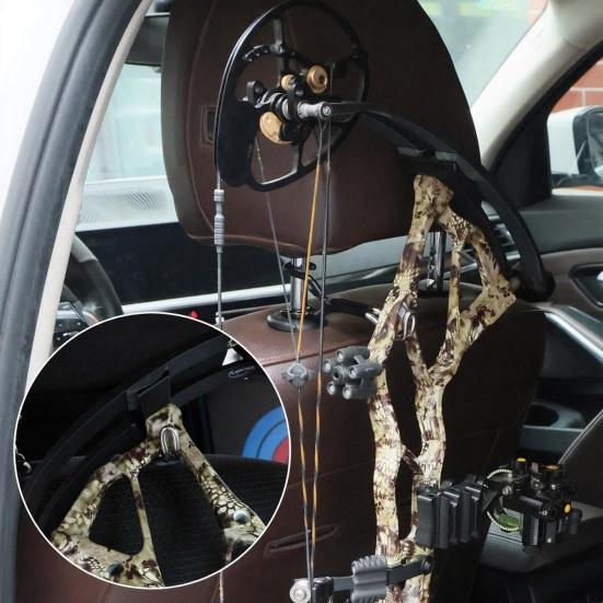 Bow Buddy Vehicle Mount Adjustable Compound Bow Holder for Car Headrest Universal Headrest Rod Hanger for Hunting & Outdoor Travel