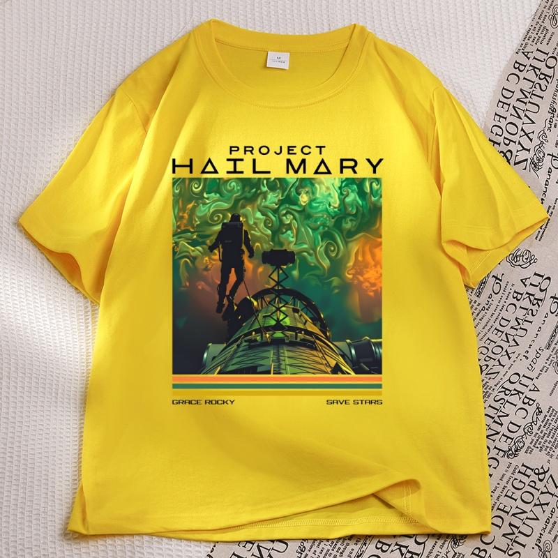 Project Hail Mary Space T-shirt Men Women Grace Rocky Save Stars Tshirt Sci-Fi Book Lover Tee Cotton Short Sleeve Clothes Tops
