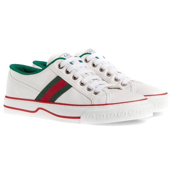 Gucci Теннис 1977 Белый Зеленый Красный Женский 645979 17L10 9060