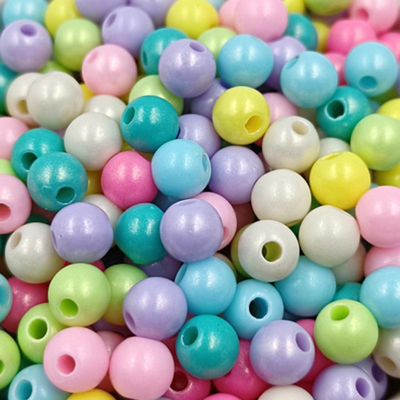 Креативный материал ручной работы ярких цветов, 100 шт., аксессуары для изготовления ювелирных изделий, бусины для рукоделия, акриловые бусины, однотонные свободные бусины 6 мм