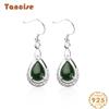 Танциз стерлингового серебра 925 пробы нефритовый циркон серьги серьги-капли для женщин подарки на свадьбу