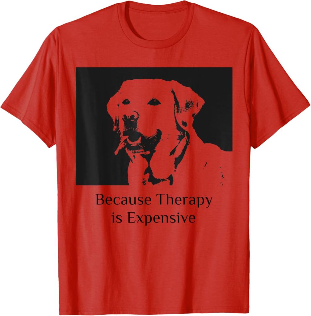 Therapy Dog Funny Labrador Retriever Graphic Tee Breathable Cotton Casual TShirt For Unisex Women