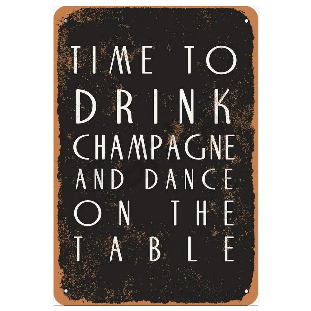 Французское шампанское Ретро Винтаж Металлические жестяные таблички Постеры Тарелка Настенный декор для дома Баров Кафе Мужской пещеры Клубов Ретро постеры Табличка