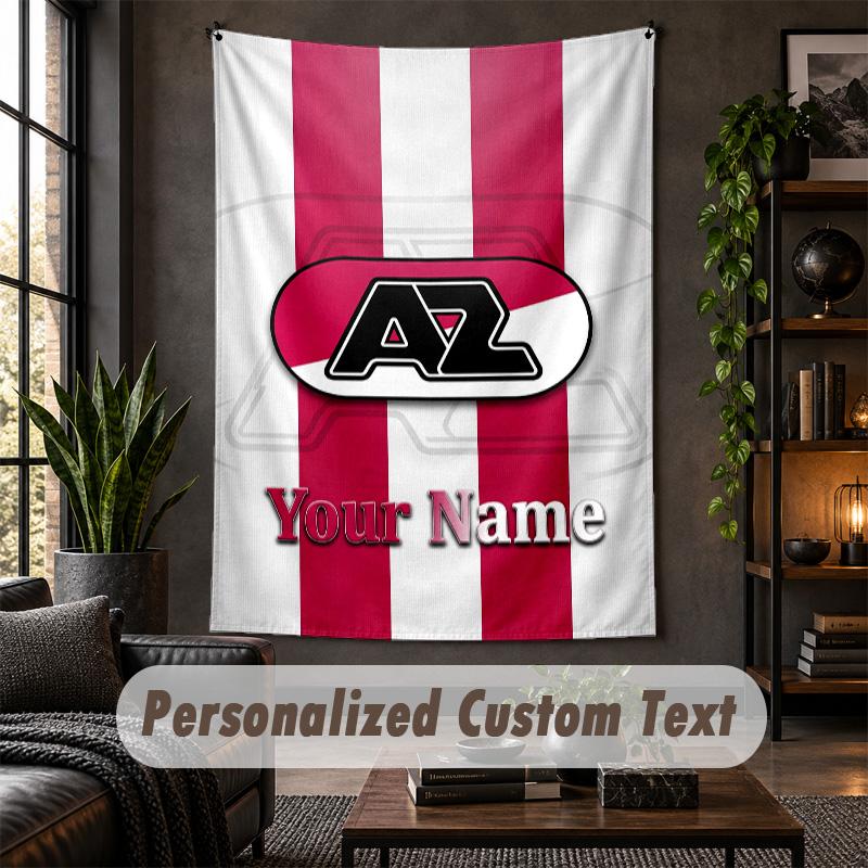Personalized Wall Tapestry,AZ Alkmaar Custom Text, Soft Fabric Wall Art For Indoor Decoration