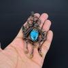 Blue Turquoise Handmade Gemstone Pendant, 999 Copper Wire Wrapped Antique Jewelry Pendant, For Engagement Gift