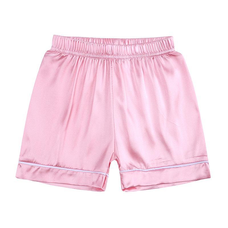 Детский летний пижамный комплект Ice Silk - домашняя одежда из искусственного шелка для мальчиков и девочек