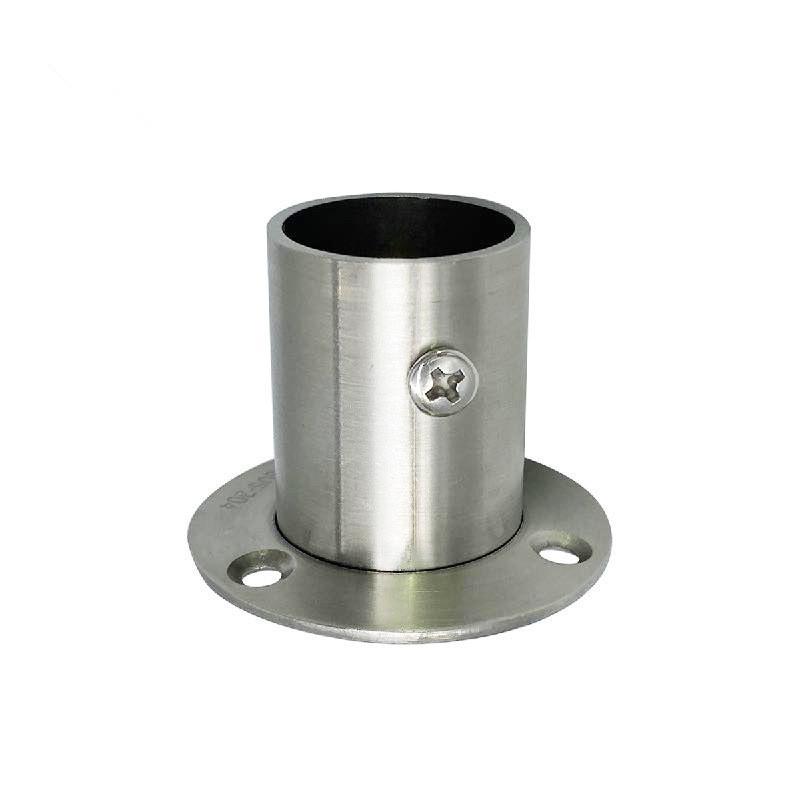 304 Stainless Steel High-Foot Flange Support Bracket for Round Tube and Towel Rods