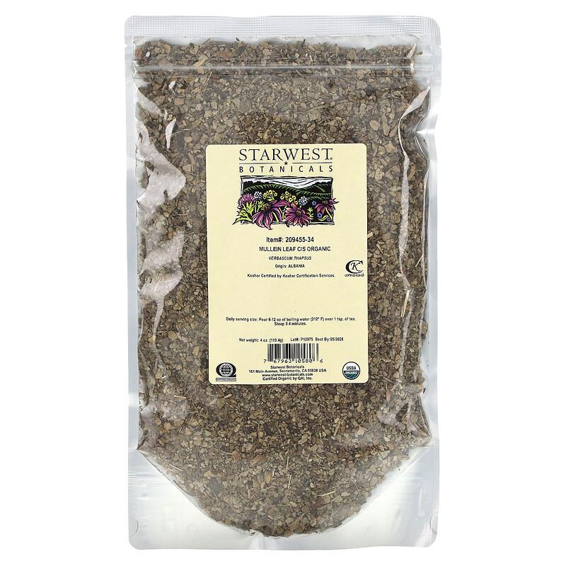 Organic Mullein Leaf, Cut & Sifted, 4 oz (113.4 g)