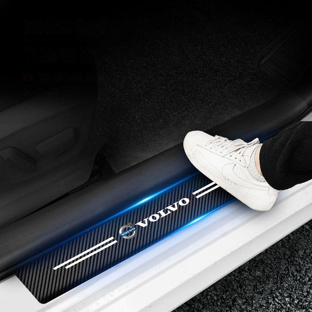 4 шт. Наклейки-защитные накладки на пороги автомобиля от царапин Аксессуары для Volvo R Design V50 S40 XC60 V40 V60 XC70 C30 S60 S80 V70 V90