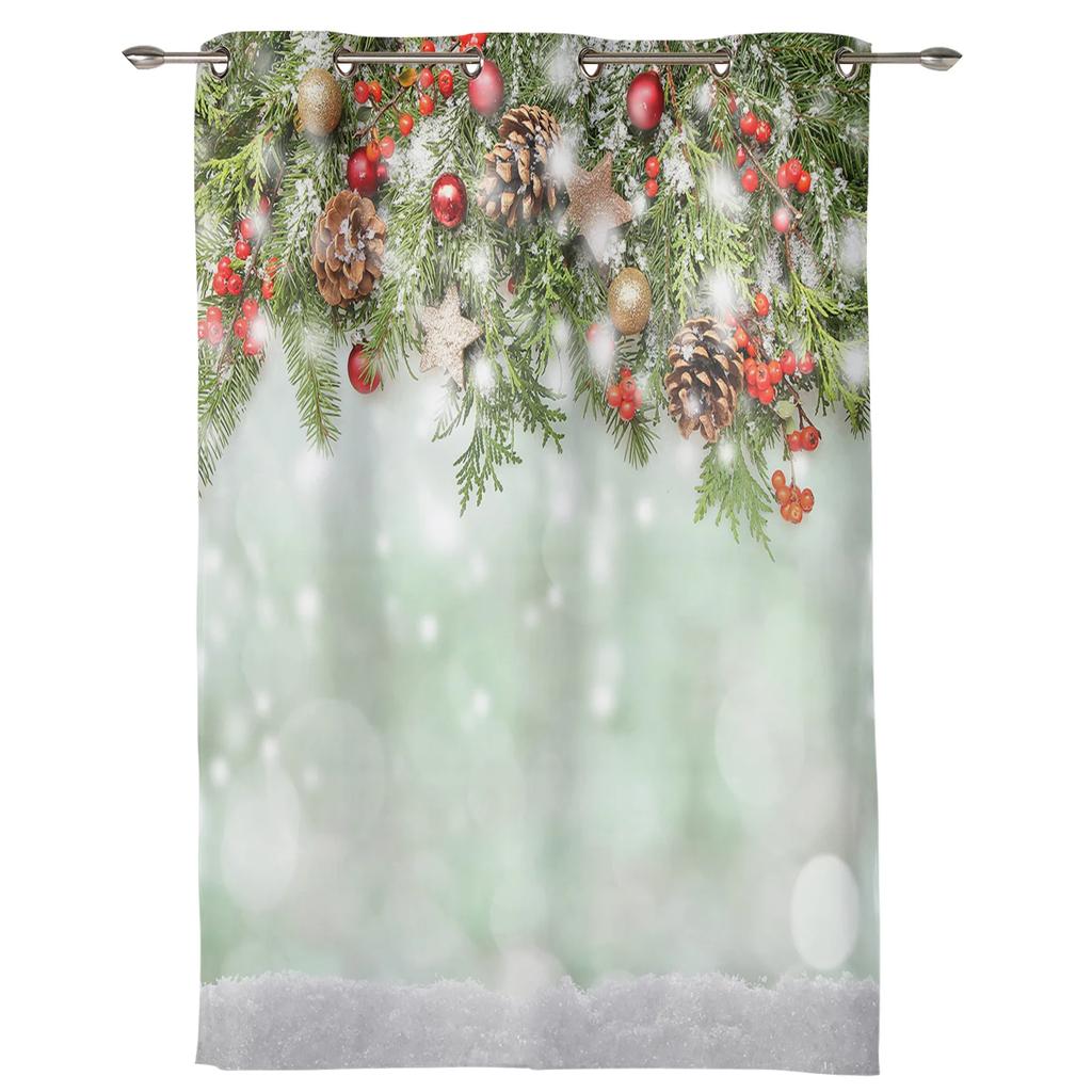 Christmas Snowflakes Window Curtains Decor for Home Bedroom Kitchen Living Room Christmas Ornament Xmas Gifts Navidad Natal