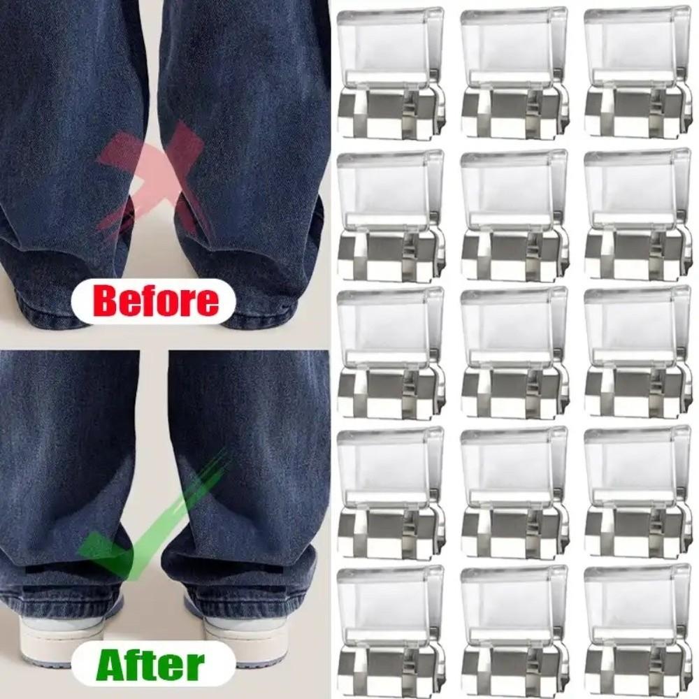 20 шт. Нескользящий зажим для укорачивания брюк Прозрачный зажим для края брюк Фиксация одежды