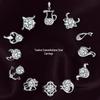 Серьги-пусеты Wei Hua Retro Zodiac с посеребрением и цирконами для женщин