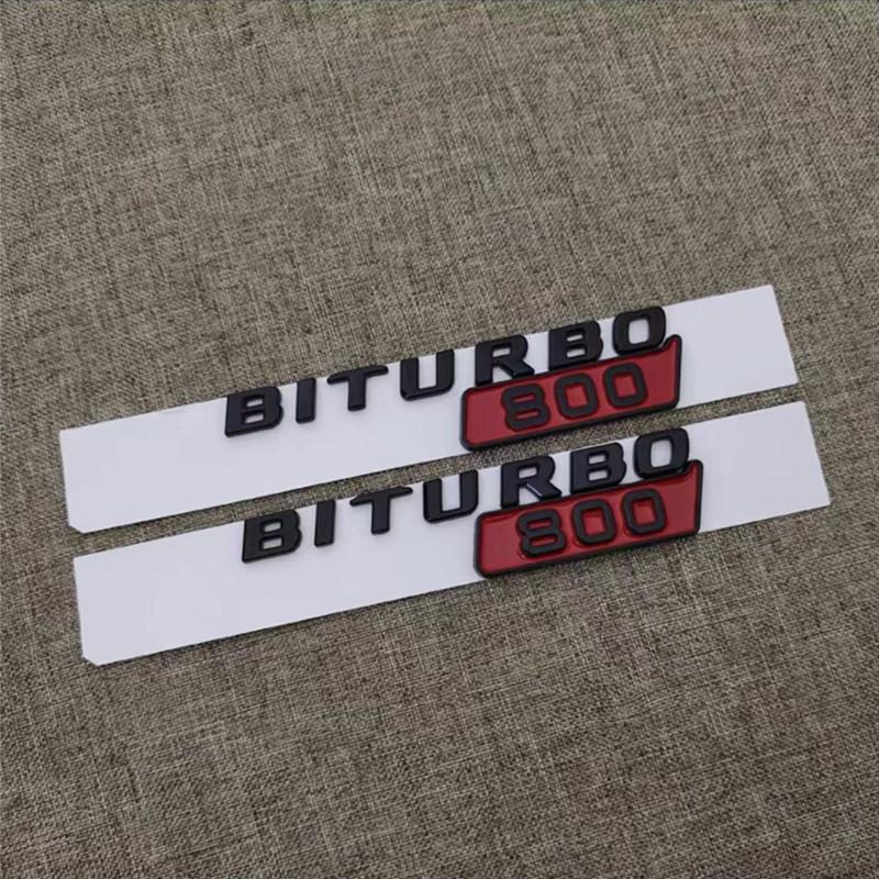 AATB1 Car ABS BITURBO 700 800 900 Logo Side Fender Trunk Body Badge Emblem Decals Sticker For Benz Brabus G Class G700 G800 G900 W463