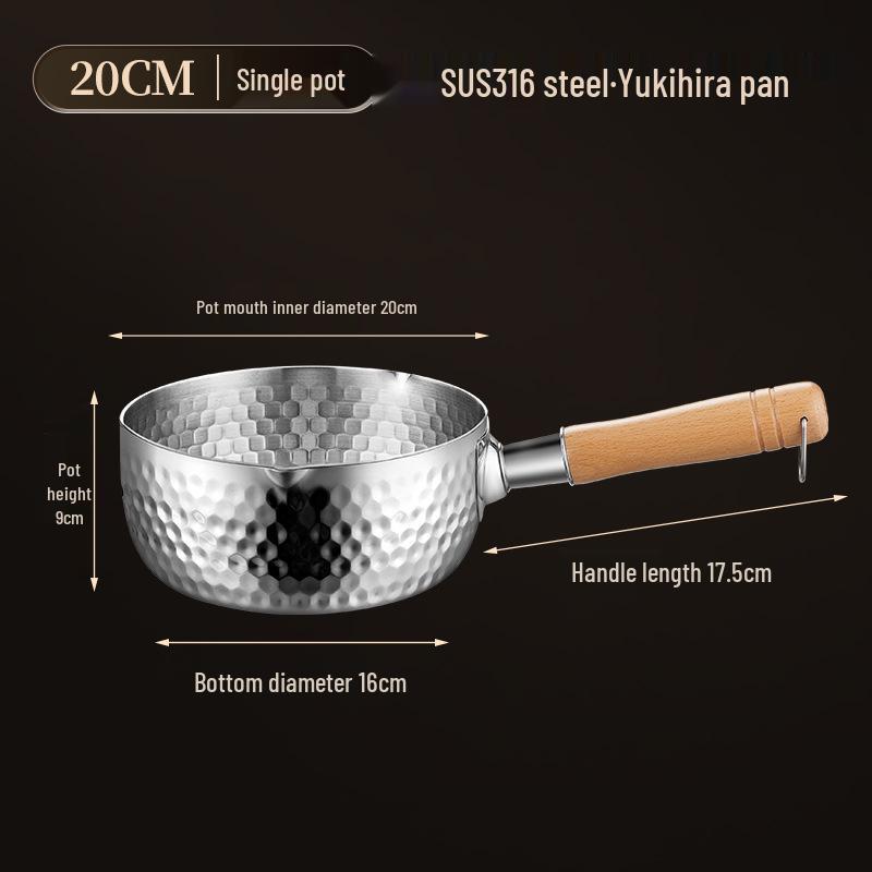 Ковш Юкихира из непокрытой нержавеющей стали – Кастрюля для детского питания и супа рамен