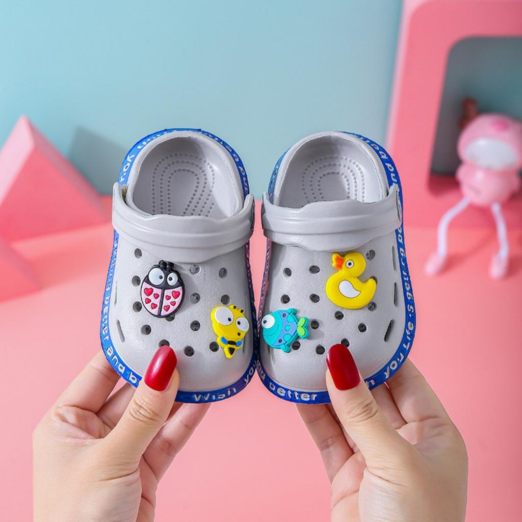 Children's Sandals And Slippers With Cartoon Cute Animals And Closed Toe Shoes