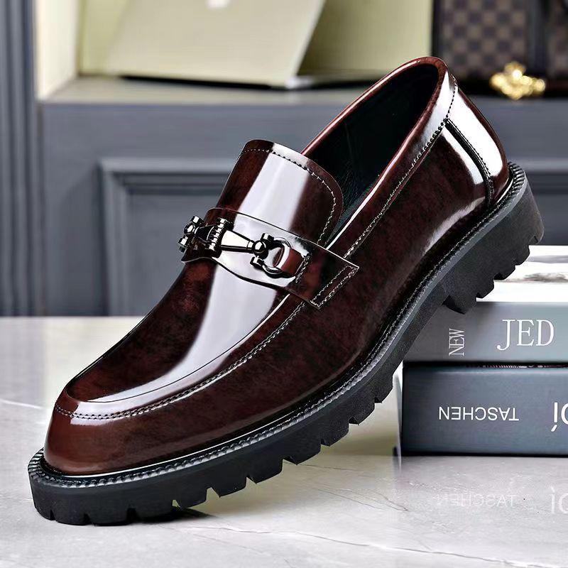 Large Size 47 48 Men's Shoes Spring Loafers Men's Business Casual Leather Shoes One Pedal Lazy Beanie Shoes