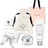 [Gift Wrapped] White Floral Collection Hand Cream & Lip Balm & Pouch Gift White Day Set Mother's Day Present [Drawstring Pouch, Genuine Gi