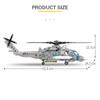 935Pcs Modern Military Series High-tech Navy Armed Gunship Building Blocks AVIC Aircraft Z-20 Bricks Toys Kid Children Gift