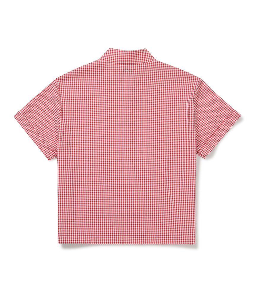 CLOVE [26Sm Clove] Check Half Sleeve Anorak (Red)