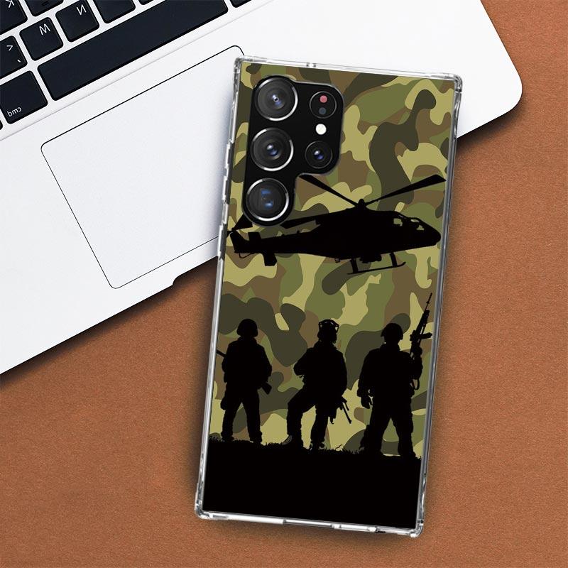 Чехол для телефона в стиле милитари с камуфляжным принтом для Samsung Galaxy S24 S23 S22 Ultra S21 S20 Fe S10 Plus S10E S9 S8 + чехол-панель