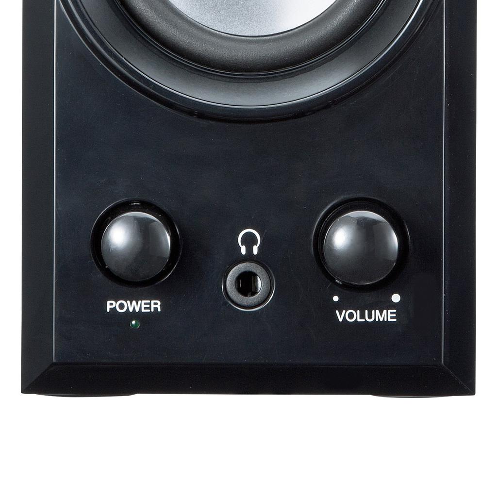 Sanwa Supply USB-динамик, деревянный корпус с пассивным радиатором, черный MM-SPU7BK