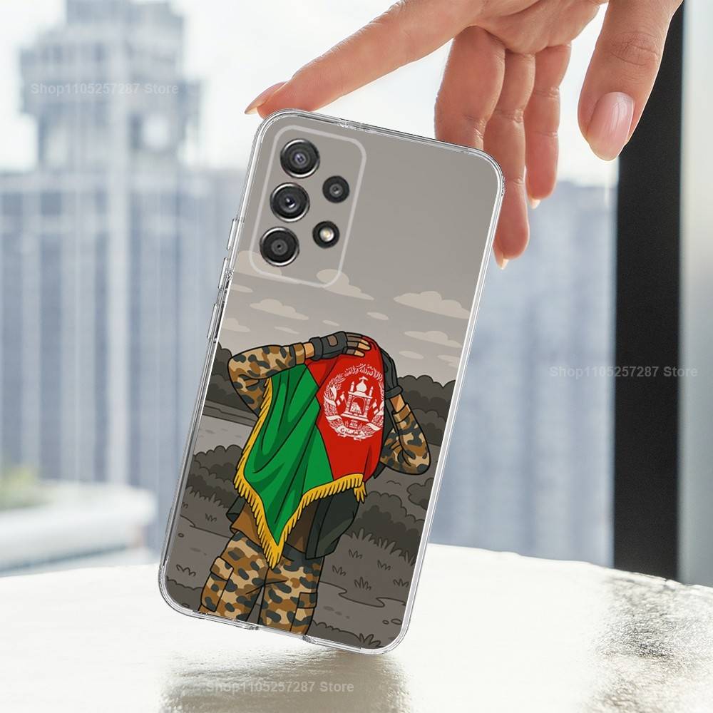Флаг Афганистана Арт Телефон Для Samsung A30,71,51,S20,10,9,Ultra,FE,Lite, S21,23,22,Plus, Прозрачный, Силиконовый Чехол