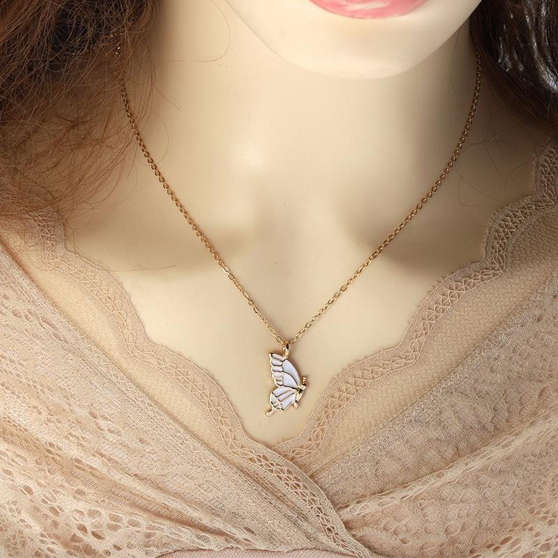 Fashion Korean Butterfly Pendant Vintage Charm Chain Pendant Necklaces Women Wedding Party Jewelry Accessories