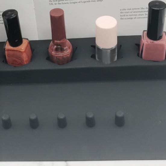 Silicone Nail Polish Holder Stand Anti-Spill Organizer 5 Slot 2 In 1 Nails Art Accessories Manicure Hand Rest Work Station for Manicure Pedicure