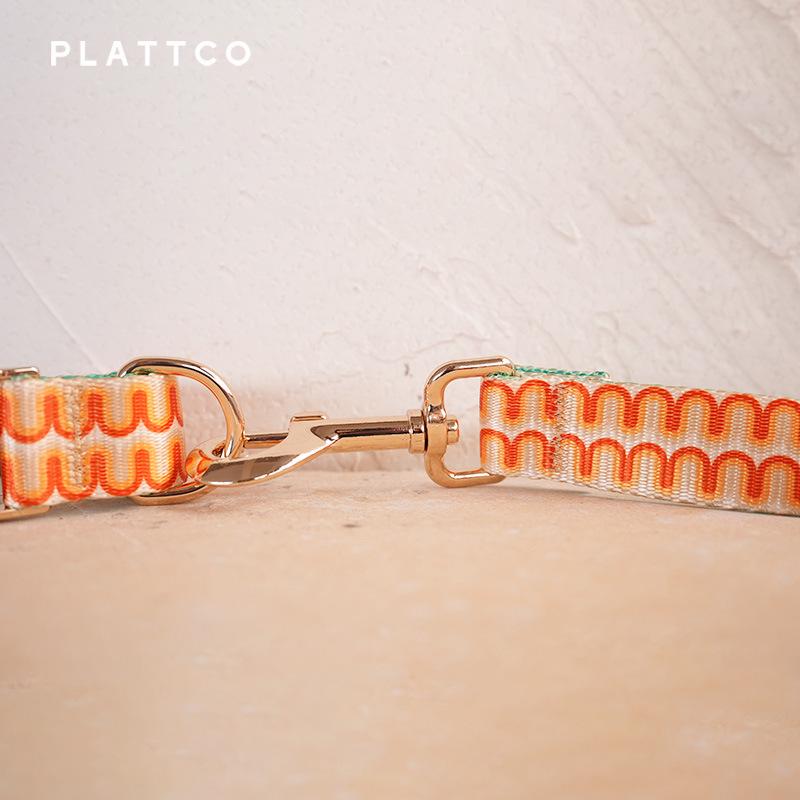 PLATTCO Оранжевая Волна Нейлоновый Ошейник для Собаки и Поводок Color Block PDL365