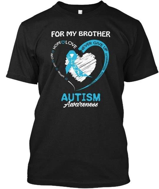 I Wear For My Brother Autism Awareness Support Faith T shirt Made in USA S-5XL