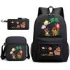 New Kapibara Student School Bag Fashion Popular Backpack Shoulder Bag Pencil Bag Three-piece Set