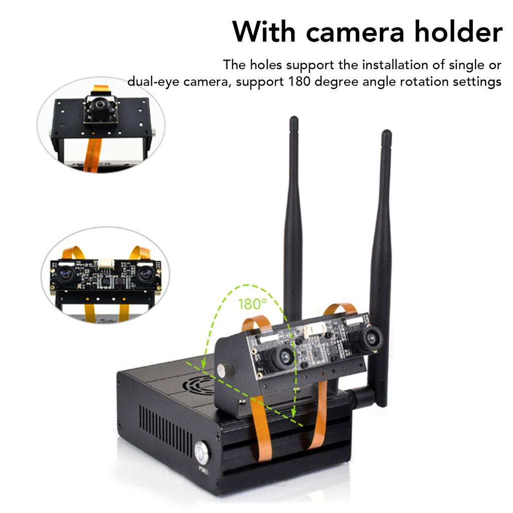 Корпус для мини-компьютера из алюминиевого сплава с держателем камеры для Jetson Orin для Jetson Orin NX с поддержкой поворота на 180 градусов,