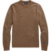 Polo Small Pony Logo Embroidered Crew Neck Knit Sweater Men Sweater Dark-Camel MNPOSWE16820803-201