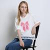 Ozoc ShorT Sleeve T shirT wiTh Lace And Big Ribbon prinT Mpn