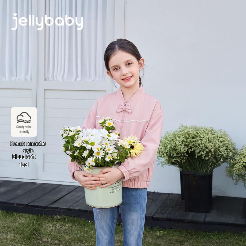 Детская куртка на молнии с бантом в французском стиле из флиса JELLYBABY для девочек