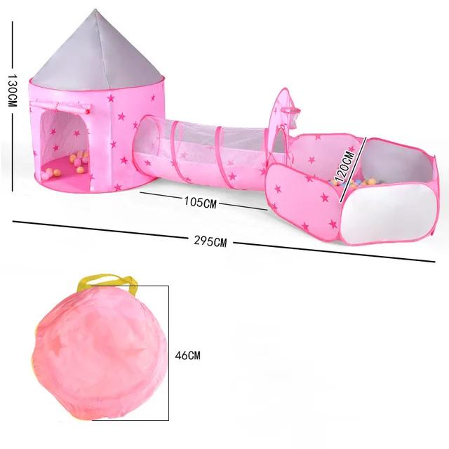 Палатка детская портативная 3 в 1 'Ракета', игрушки, палатка для кемпинга, детский бассейн с шариками, игровой домик, ползательный туннель, палатка-автомат