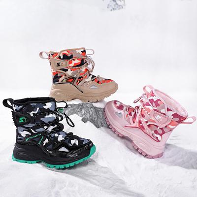 Зимние новые бархатные ботинки для мальчиков и девочек, модная теплая обувь