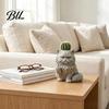 Multifunctional Resin Vase Funny Cat Planter, Middle Finger Kitty Flower Pot, Stone-Finish Garden Statue Frowning Plant Pot for Succulents,