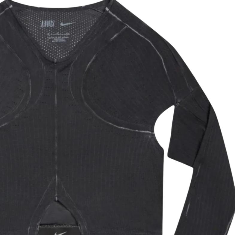 Nike X Knwls Свитер с принтом Ghost Top, V-образный вырез, в полоску, с длинным рукавом, женские топы IB0265-010