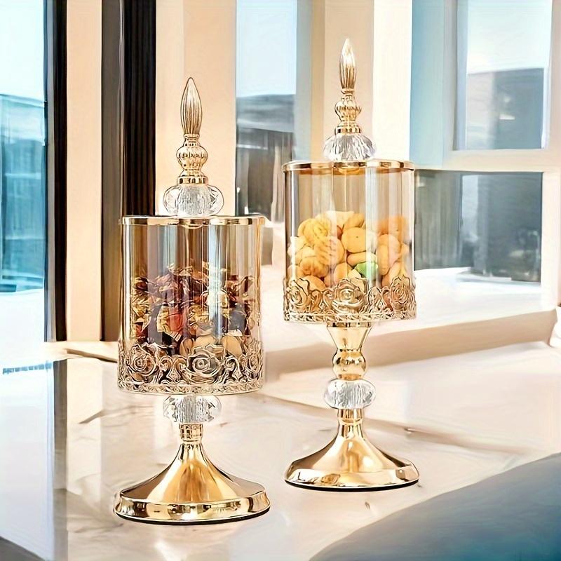 1 шт., винтажная банка для хранения в европейском стиле с крышкой-элегантная коробка конфет для гостиной, журнального столика и украшения рабочего стола