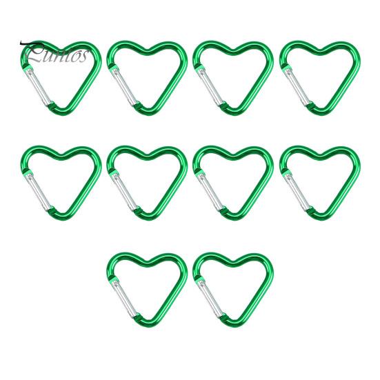 20 шт. карабин в форме сердца, прочный алюминиевый брелок, зажим, пружинный крючок, пряжка для рюкзака, бутылка для воды, аксессуары для кемпинга на открытом воздухе