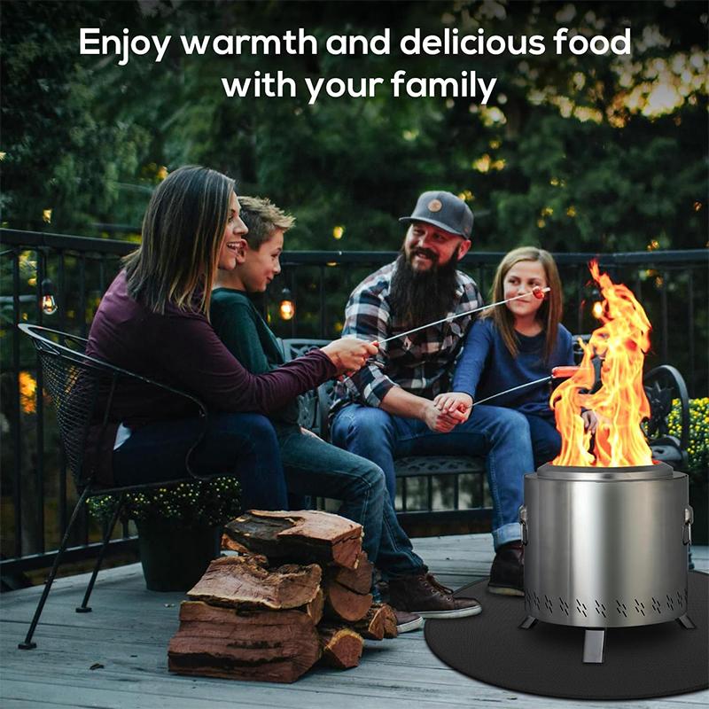 LMETJMA Коврик для костра под грилем, круглый коврик для гриля, огнестойкий коврик под грилем, водонепроницаемый, маслостойкий коврик для барбекю на террасе JT334