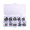 High Quality 1600PCS Premium Fishhooks 10 Sizes Carbon Steel Box With Fishing Hooks W/Portable Plastic Box