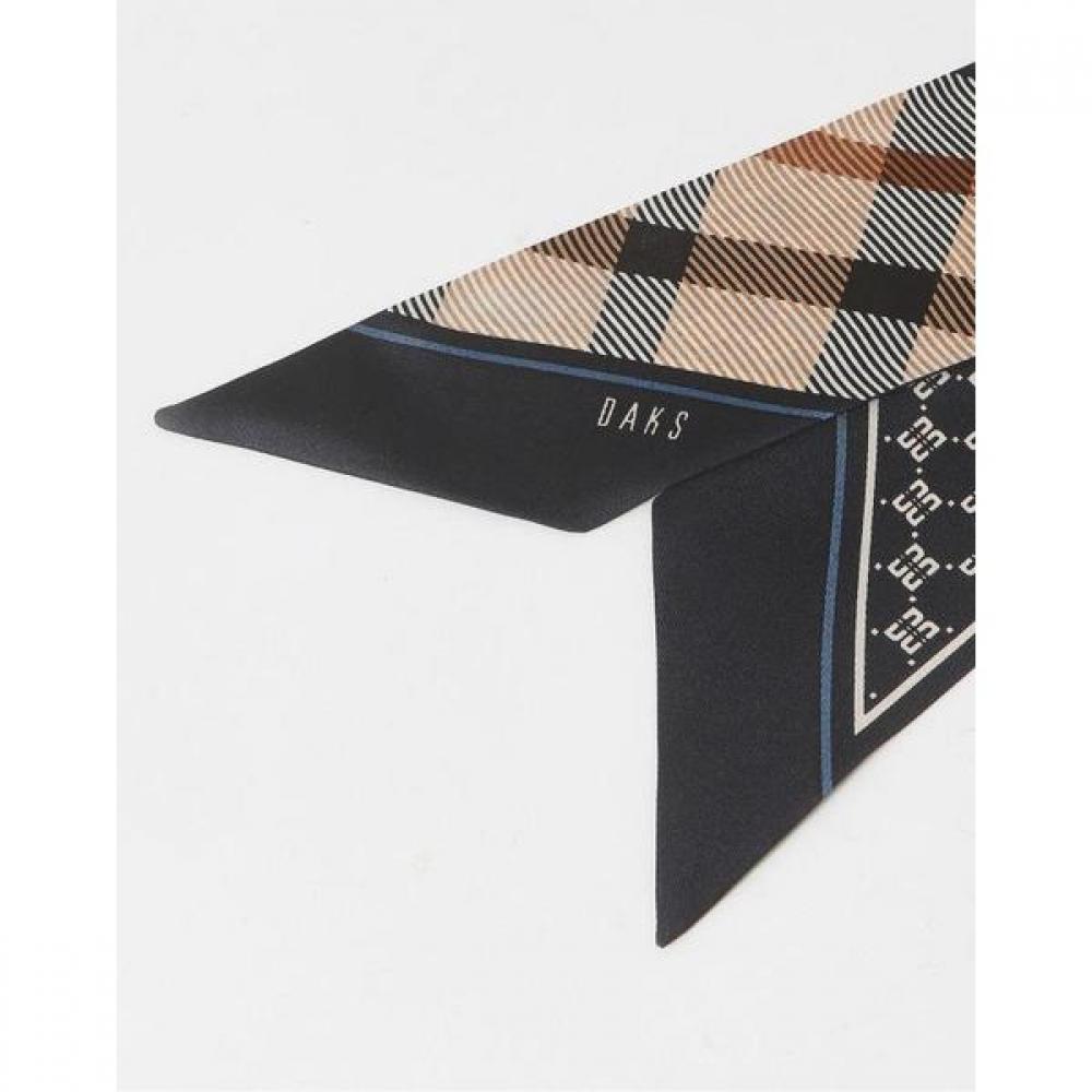Daks Navy Print Silk Scarf Dcsc2e121n2