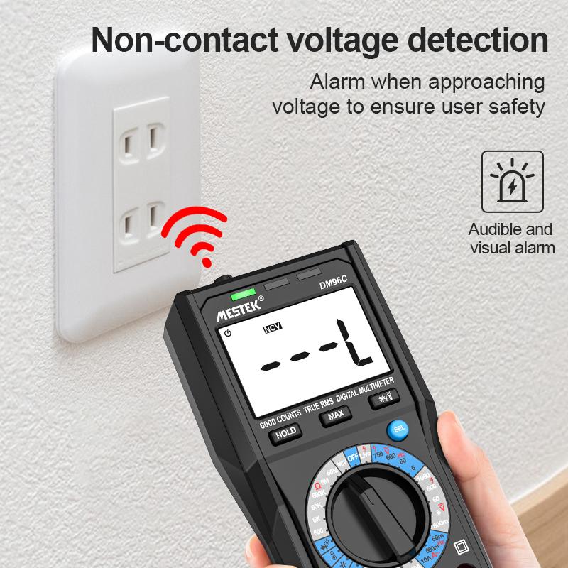 Digital Multimeter 6000 Counts with Auto Range AC/DC Voltage Current Temperature & Capacitance Measurement