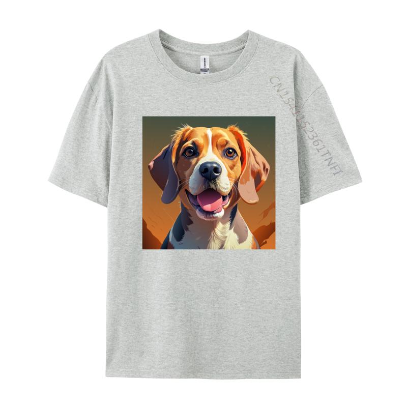 Beagle Bliss Tshirt Funny TShirts Prevailing Mens Tees Normal Top Tshirts Cotton Green And White Graphic T Shirt
