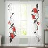 Красная роза виноградная лоза современные тюлевые шторы для гостиной спальни дома кухни окна прозрачные шторы